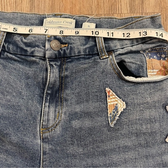 Coldwater Creek Women's 10 Wanderlust Boyfriend Jeans Patchwork Artsy Cottage - Picture 5 of 8